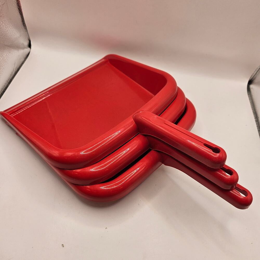 SPARTA RED HANDHELD DUSTPAN COMMERCIAL JANITORIAL CLEANING DUST PAN LOT OF 3